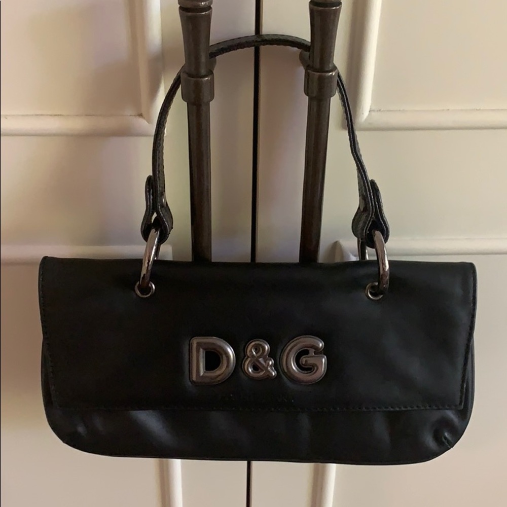 Dolce and Gabbana black leather clutch